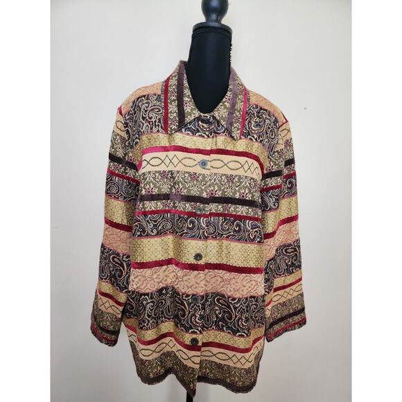 Alfred Dunner Jackets & Blazers - Alfred Dunner Women's Size 20W Multicolor Paisley Button Up Collared Blazer